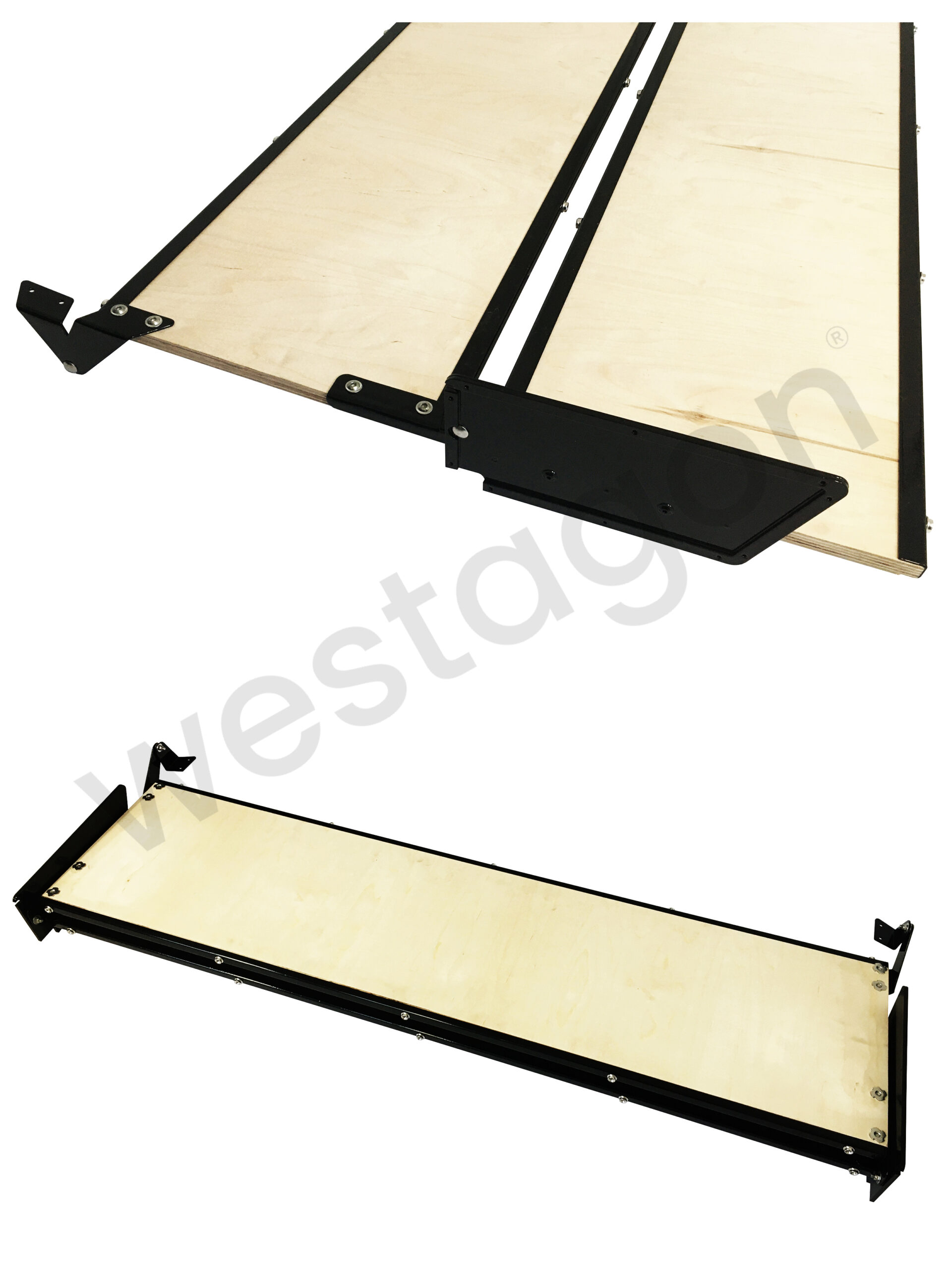 Set: MOSAIK Klappbett Repro kleiner Dachausschnitt (schwarz) | für VW T25 / T3 WESTFALIA – Bild 7