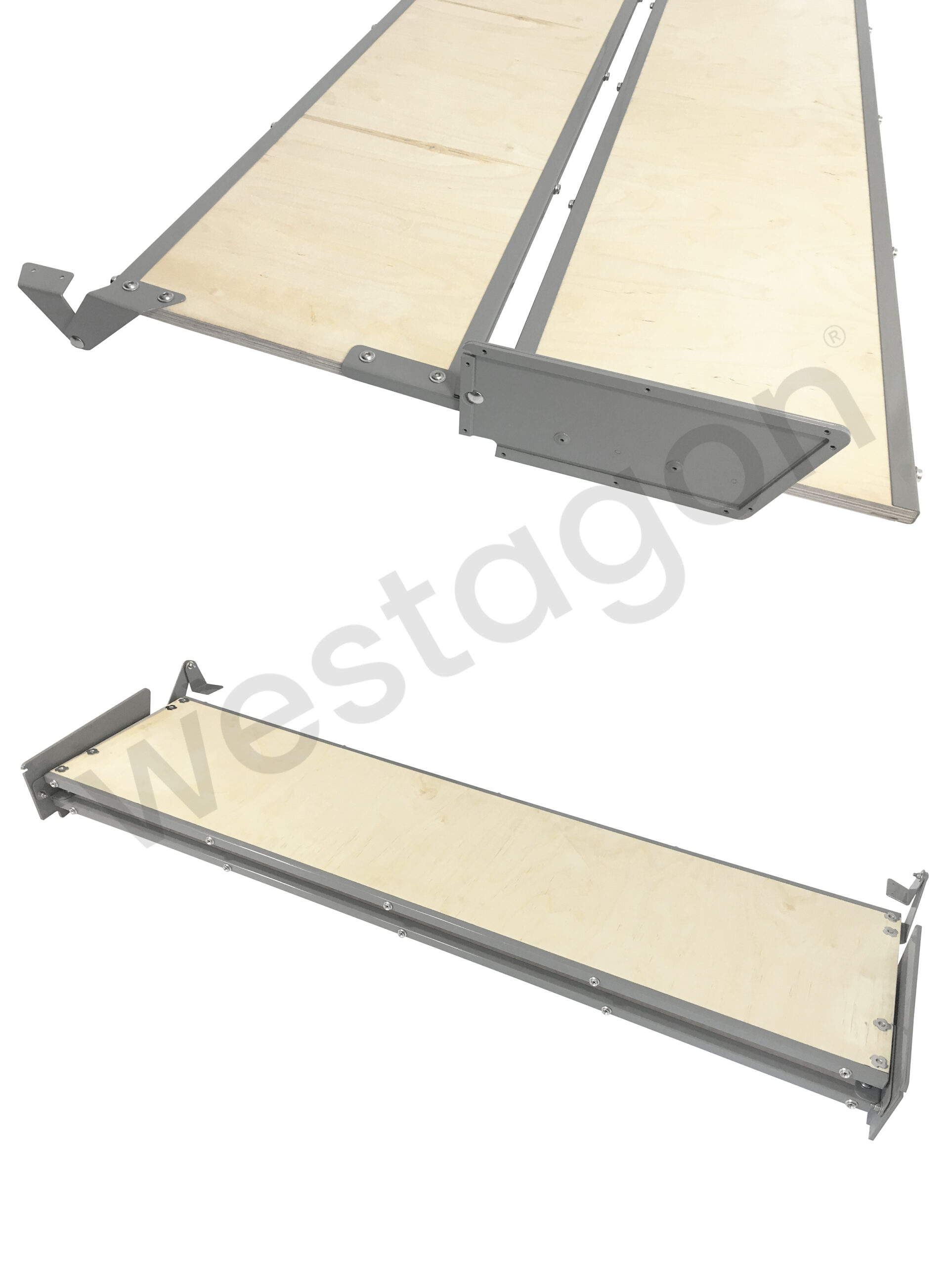 Set: MOSAIK Klappbett Repro kleiner Dachausschnitt (grau) | für VW T25 / T3 WESTFALIA – Bild 2