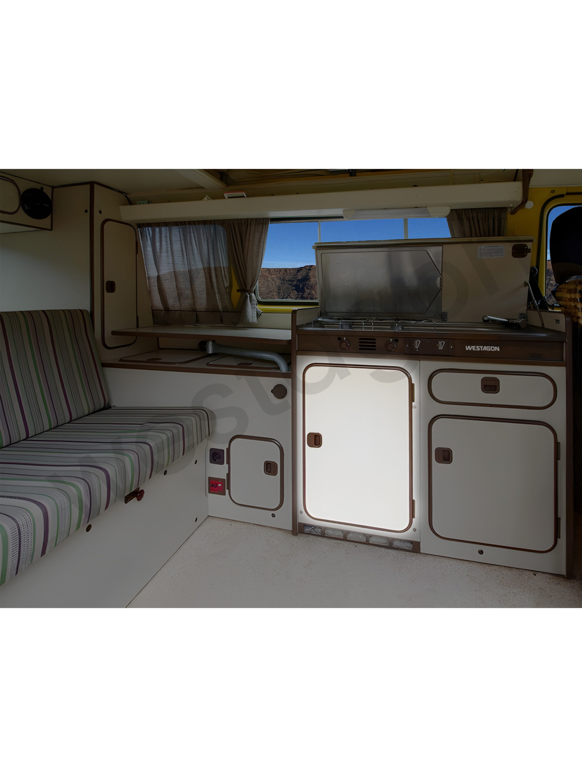 Kühlschranktür für den Küchenblock links komplett (braun / beige) |<br> für VW T3 WESTFALIA Joker Bj. 1984 - 1992 – Bild 4