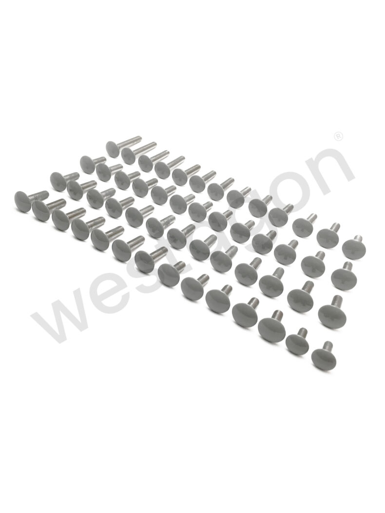 Set: Edelstahl Möbelschrauben (grau) | <br> für VW T2 / T3 WESTFALIA California/Atlantik
