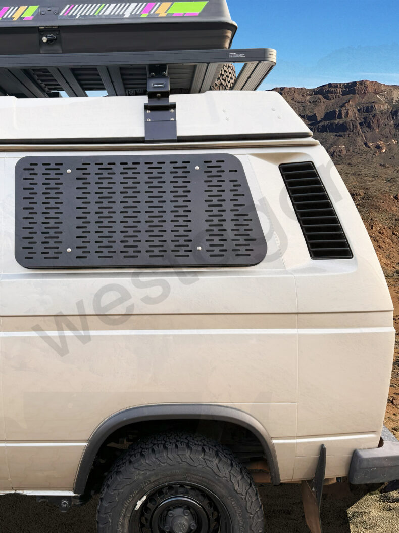 Sandblechhalter-System nicht klappbar (schwarz) I für VW T25 / T3