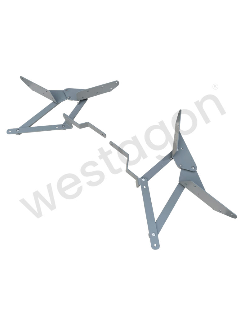 B-Ware: Schlafbank / Klappbank Scharnier für Rücksitzbank mit Panorama Funktion grau |<br> für VW T25 / T3 WESTFALIA Möbel Camping Ausstattung