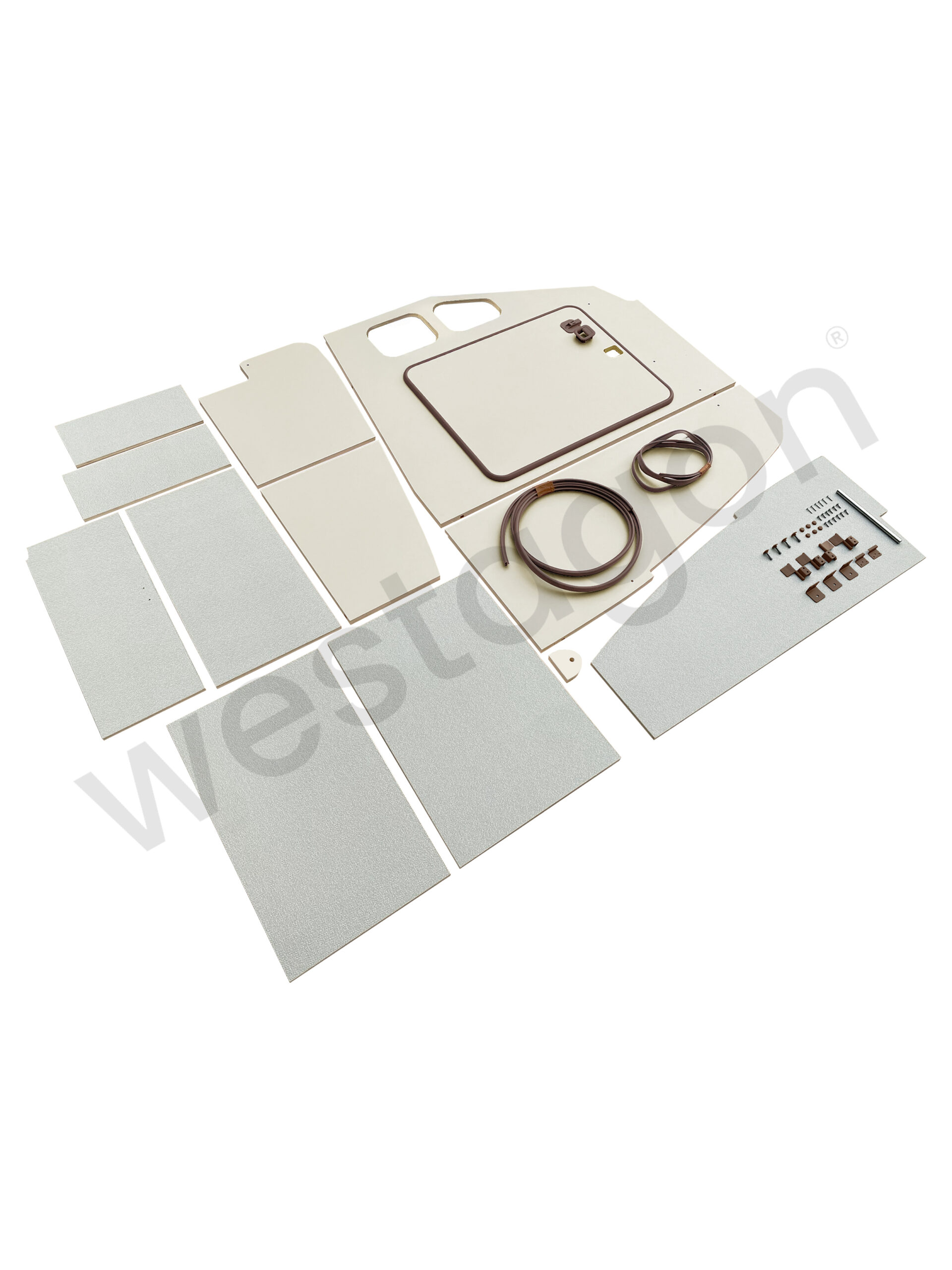 Bausatz: Kleiderschrank kurz (braun / beige) | für VW T3 WESTFALIA Mosaik – Bild 4