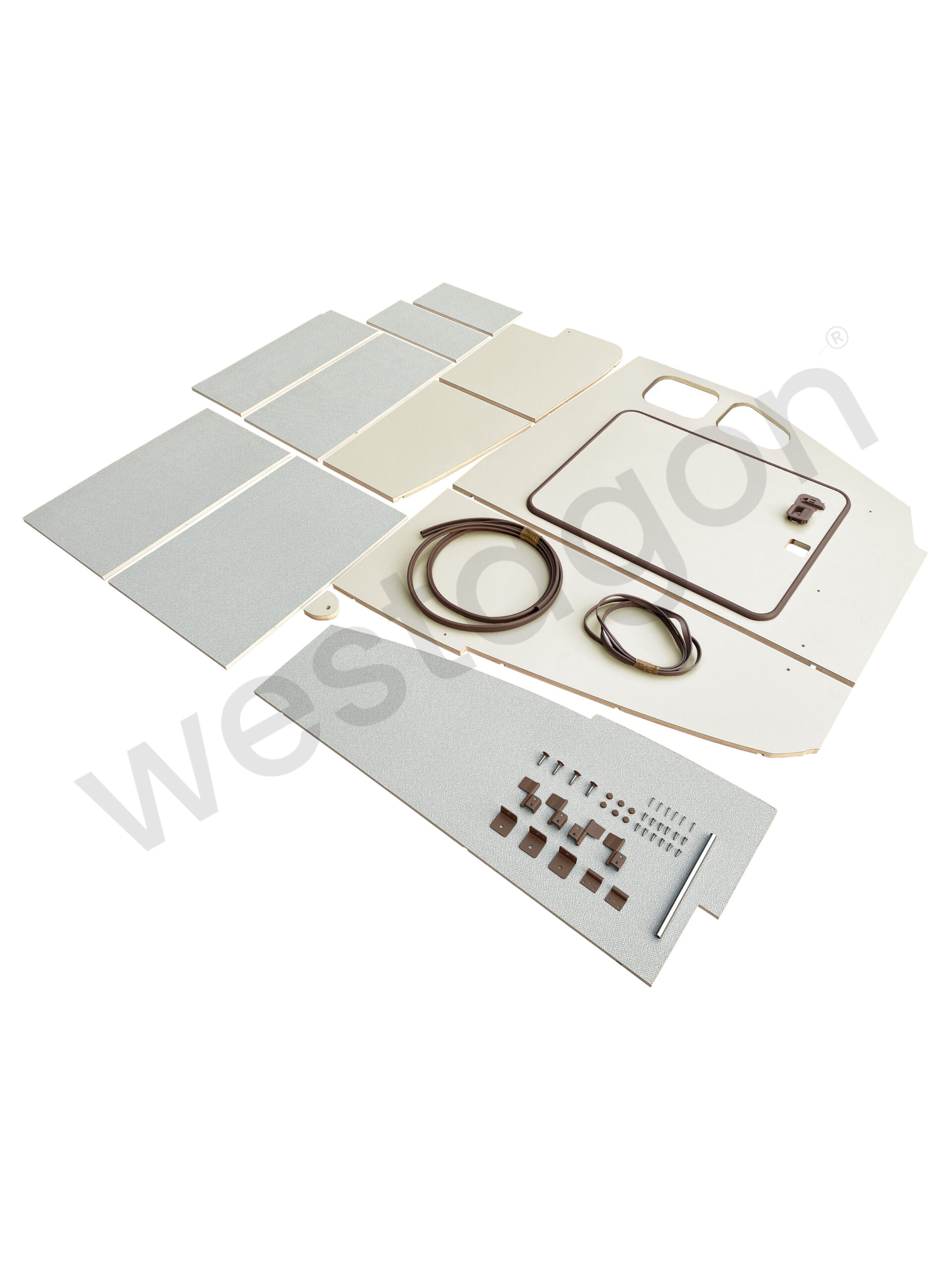 Bausatz: Kleiderschrank kurz (braun / beige) | für VW T3 WESTFALIA Mosaik – Bild 3
