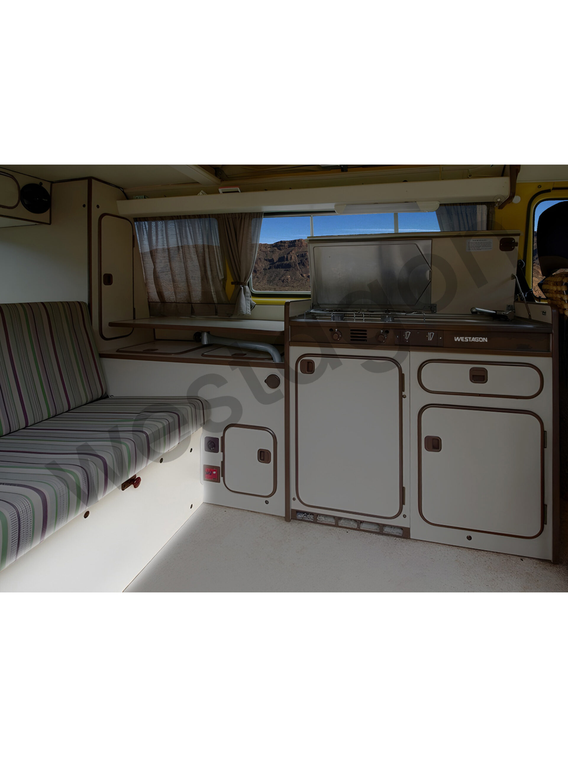 Versenbrett (beige) Blende für Rücksitzbankkasten Klappbank |<br> für VW T3 WESTFALIA Club Joker / Joker – Bild 7